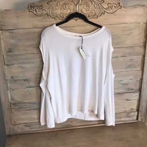 Rag & Bones JEAN Crew neck cold shoulder pullover
